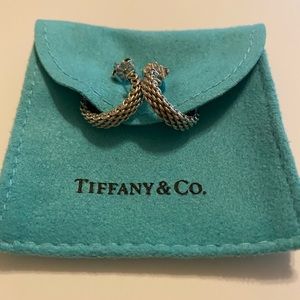 Tiffany & Co mesh hoop earrings